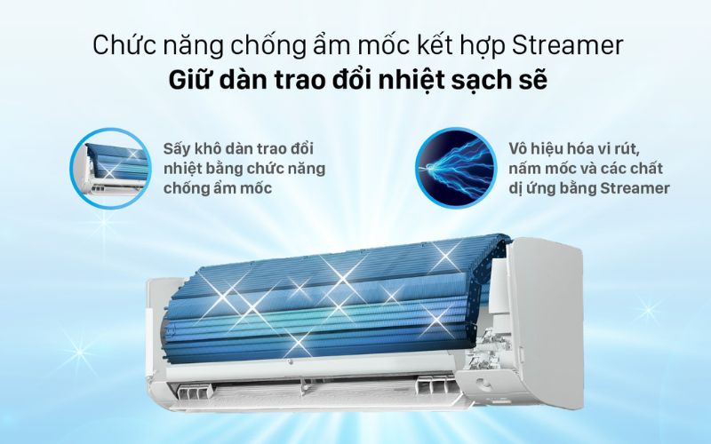 Công nghệ Streamer độc quyền của Daikin là giải pháp loại bỏ mùi hôi, vi khuẩn hiệu quả.