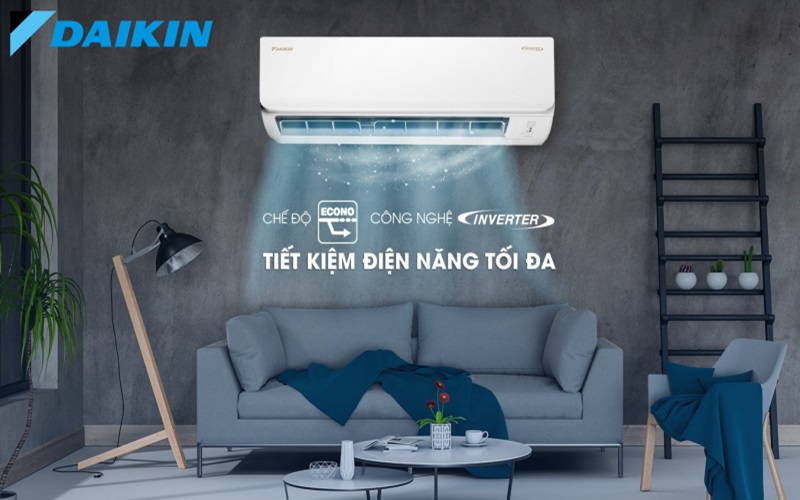 Máy lạnh Daikin Inverter 1HP ATKA25UAVMV giúp tiết kiệm điện năng tối đa