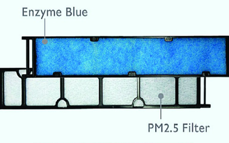 Phin lọc Enzyme Blue kết hợp lọc bụi mịn PM2.5.